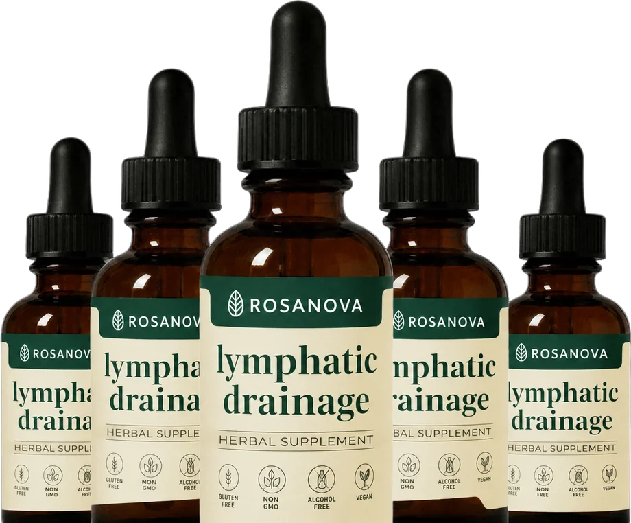 Five bottles of Rosanova Lymphatic Drainage Drops